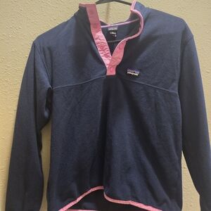 Patagonia Navy and Pink Pullover